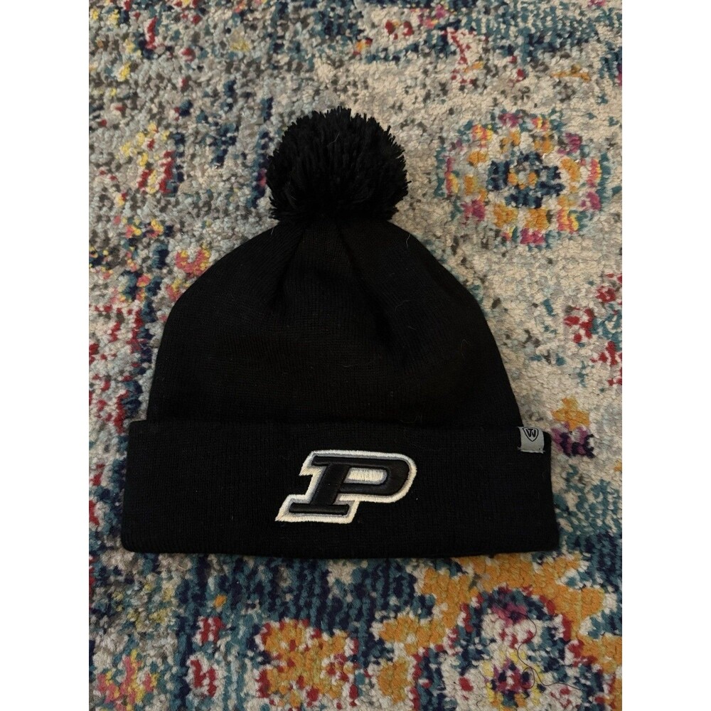 Top of the World Caps Black Knit Purdue Beanie Hat